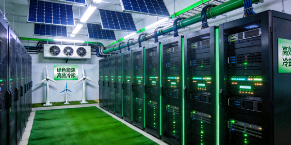 ayx爱游戏数据中心采用绿色能源与高效冷却技术的内部环境照片
