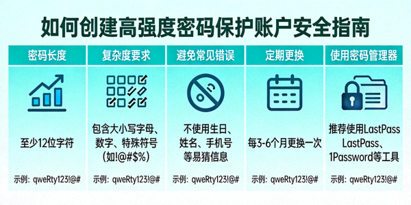 如何创建高强度密码保护账户安全指南信息图