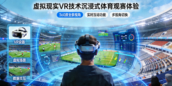 虚拟现实VR技术为观众提供沉浸式体育观赛体验示意图