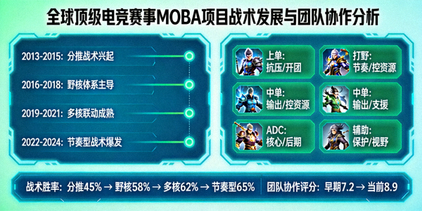 全球顶级电竞赛事MOBA项目战术发展与团队协作分析图片