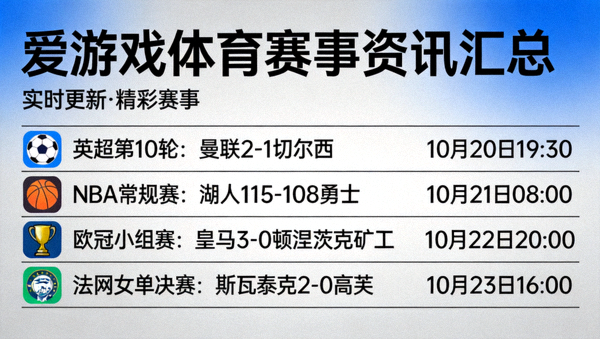 爱游戏体育平台体育赛事资讯汇总列表配图